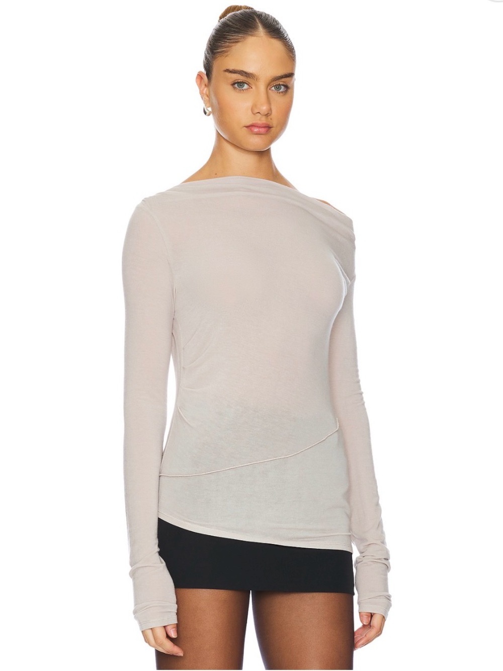 Geel- Drew Top in Fog